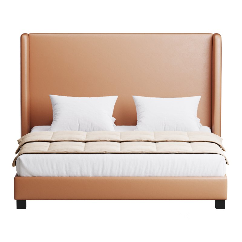 Wingback Smoke Velvet Bed Image 2