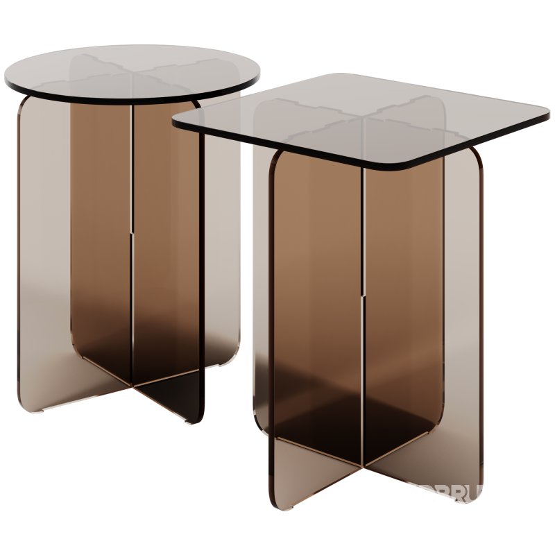 Amber-Brown Contemporary Side Table by Chairish Image 4