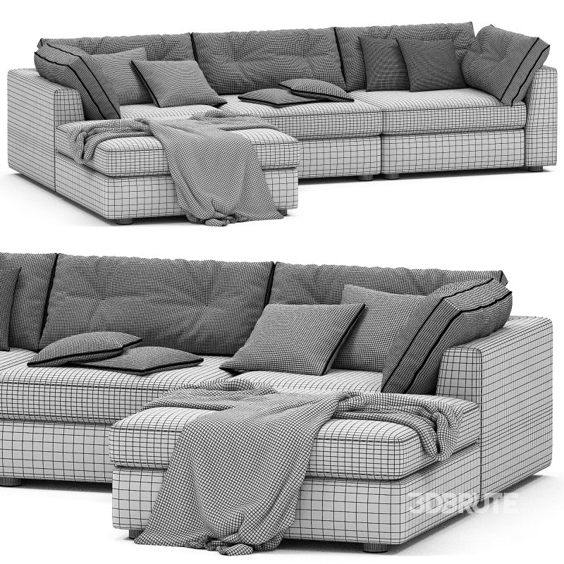 Sohla 4 Piece L Shaped Grey Boucle Sectional Sofa Image 6