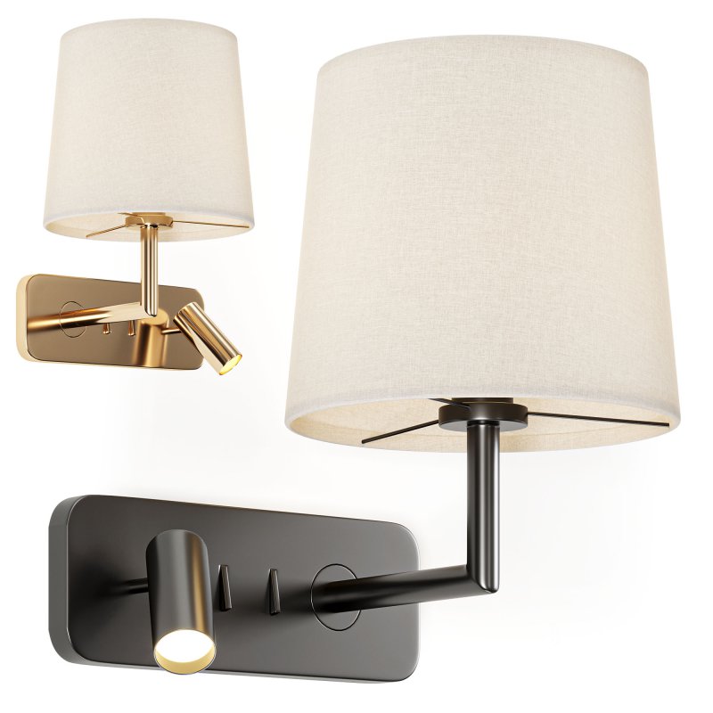 Side Matt Black Adjustable Wall Lamp Image 3