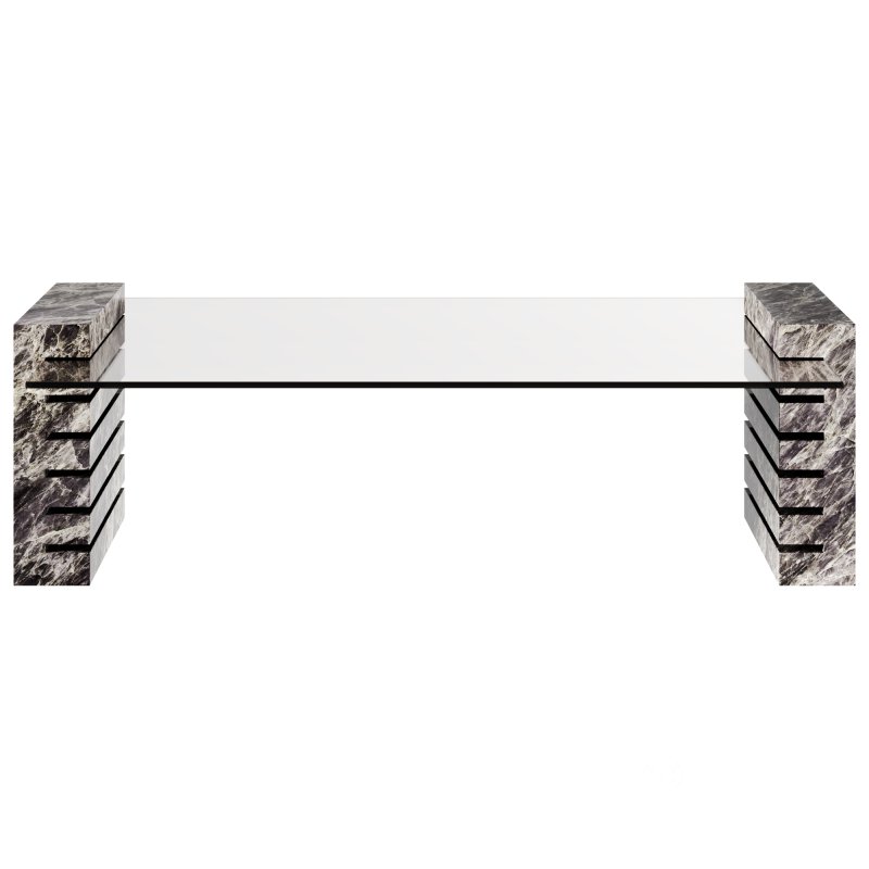 Large Marble and Glass Coffee Table by 1stDibs Image 3