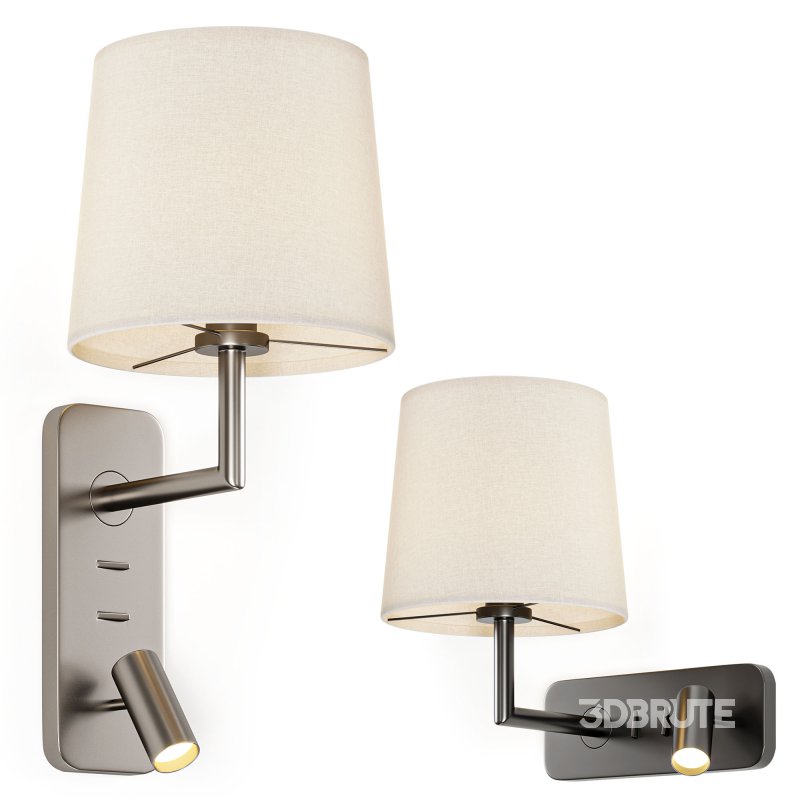 Side Matt Black Adjustable Wall Lamp Image 1