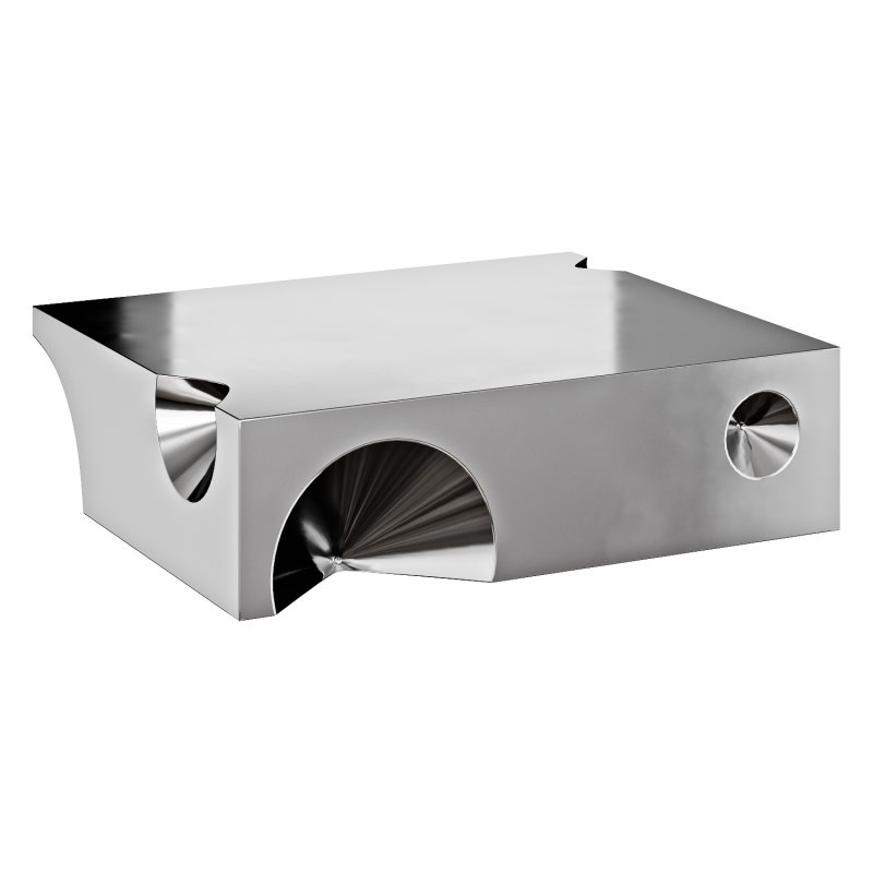 Coffee Table Square Mirror Steel Sculpture by 1stDibs Image 4