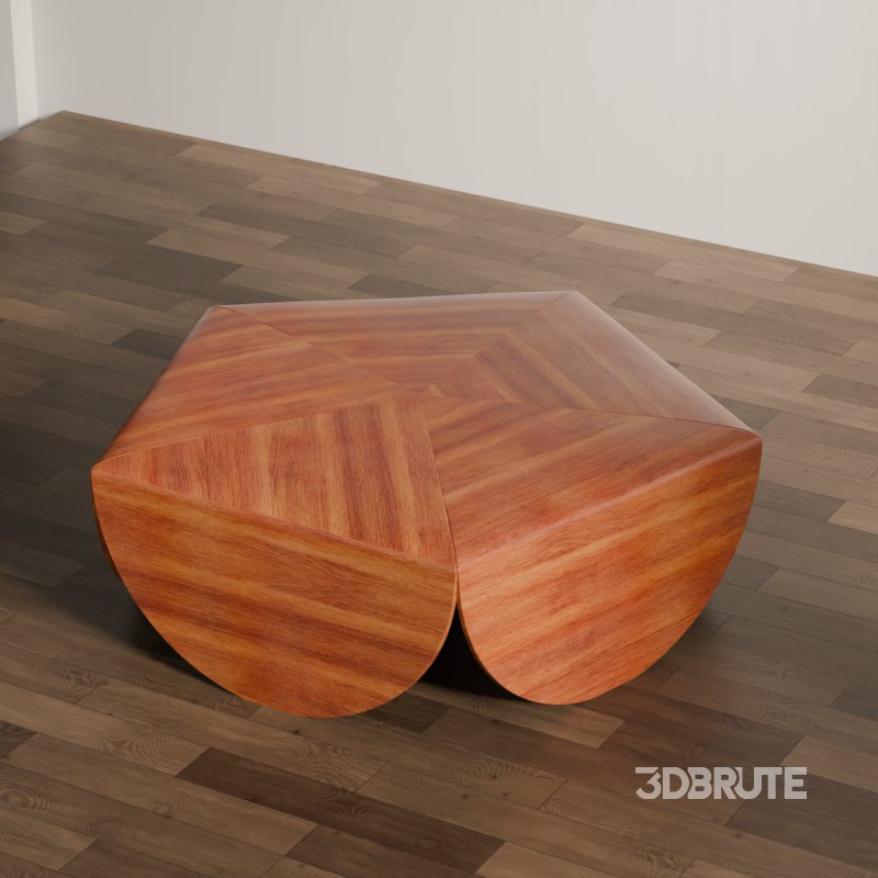 Sculptural Wooden Coffee Table Image 3