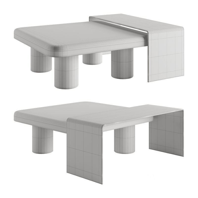 Square Nesting Coffee Table Set Image 3