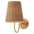 Lyndsie Traditional Natural Wicker Shade Antique Brass Armed Sconce - Thumbnail 4