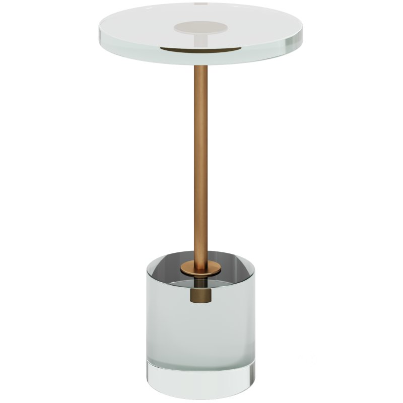 John Richard Brass And Acrylic Martini Side Table Short Image 2