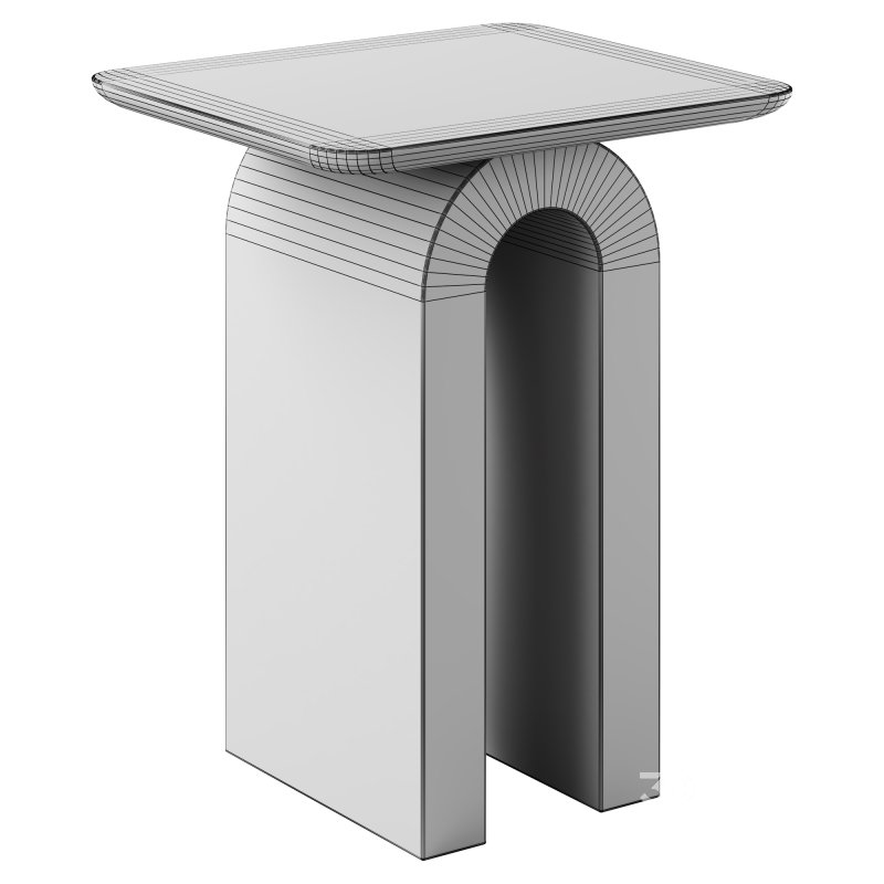 Aspen Sculptural Marble-Top Side Table by Anthropologie in White Image 1