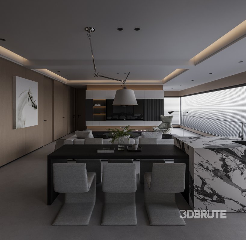 Modern living and dining room Image 2