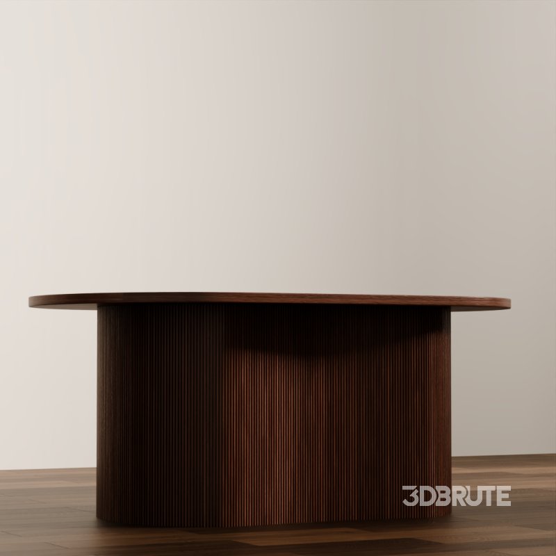 Modern Oval Wood Coffee Table Image 2
