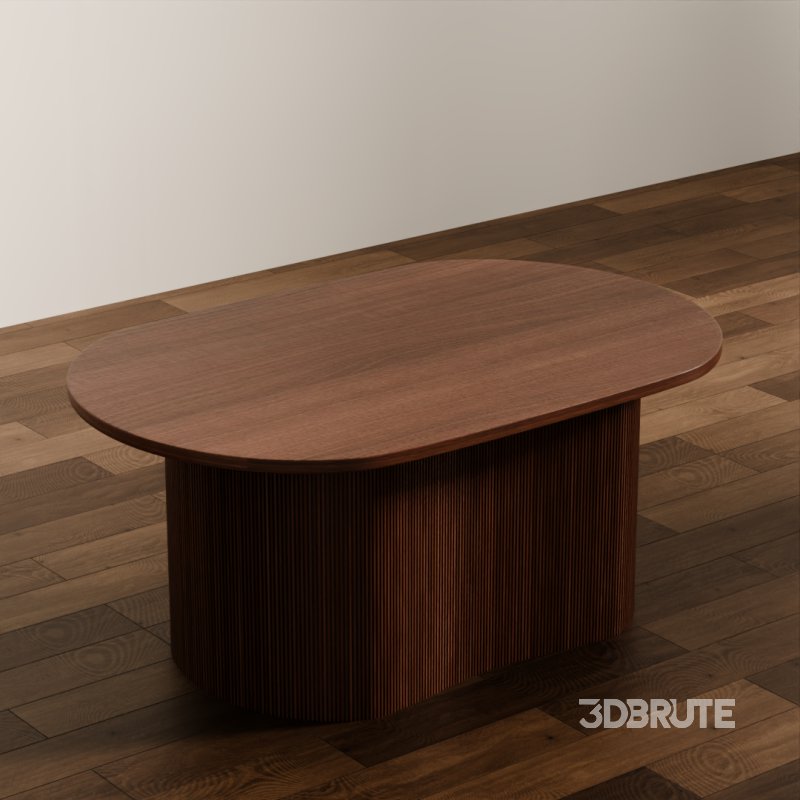 Modern Oval Wood Coffee Table Image 5