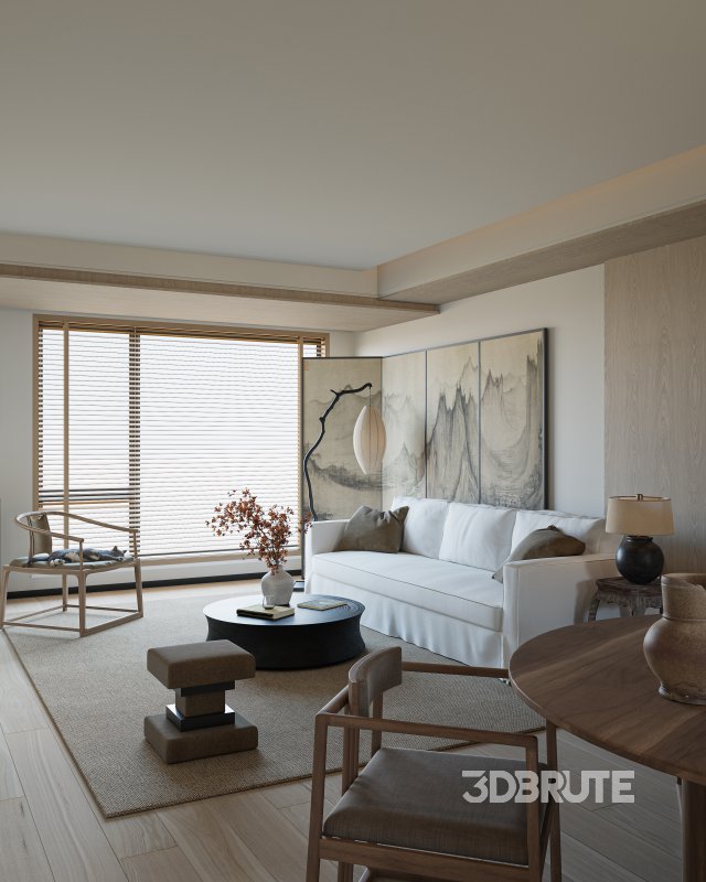 Chinese style living room and dining room Image 6