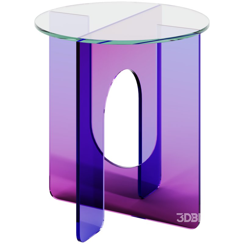Twist Purple Blue Gradient Glass Side Table by Studio Monsoleil Image 3