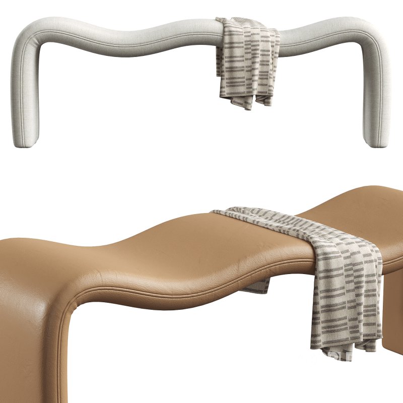 Monifa Chenille Fabric Bench Image 6