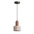 Wabi Sabi pendant lamp in travertine and wood - Thumbnail 1