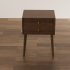 Retro Wooden Bedside Table with Gold Knobs - Thumbnail 3