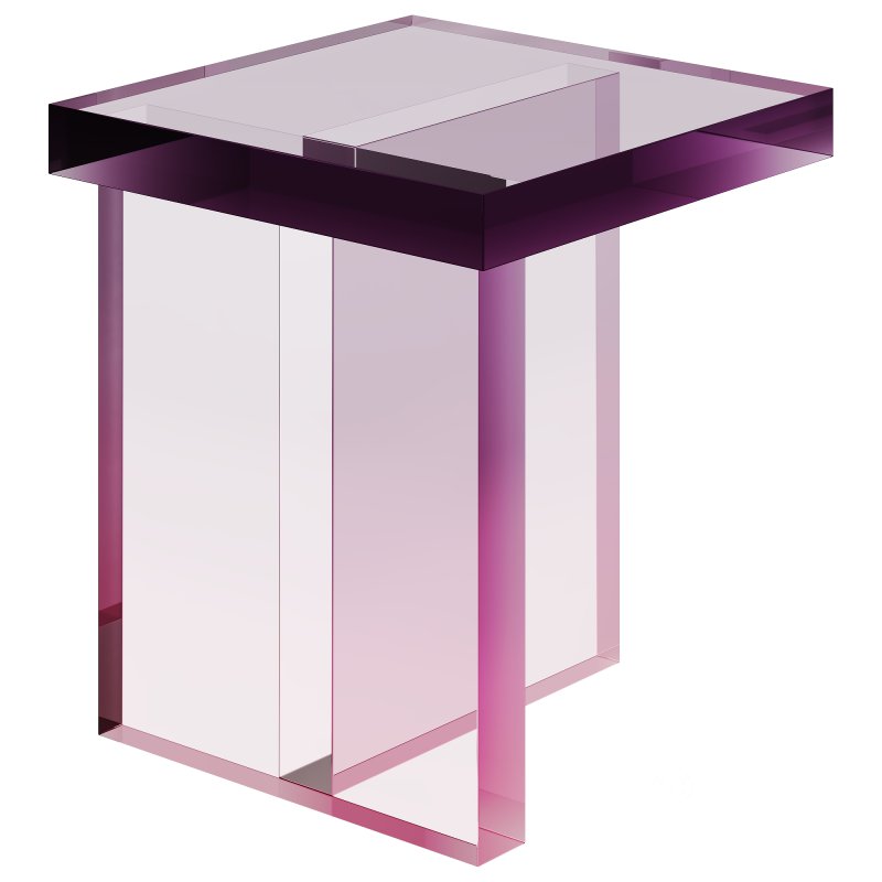 Block Table and Purple Acrylic Coffee Table Image 6