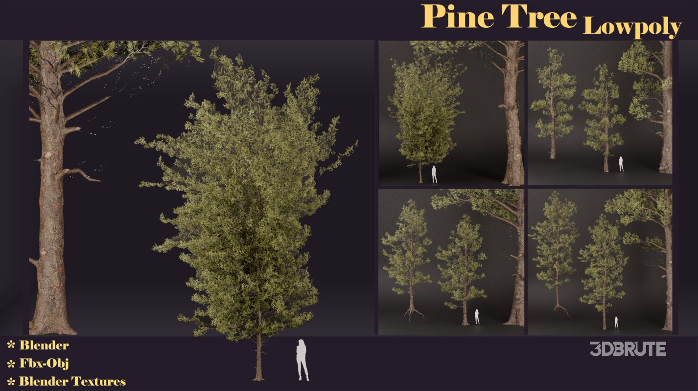 SJ lowpoly pine tree set 01 Image 8