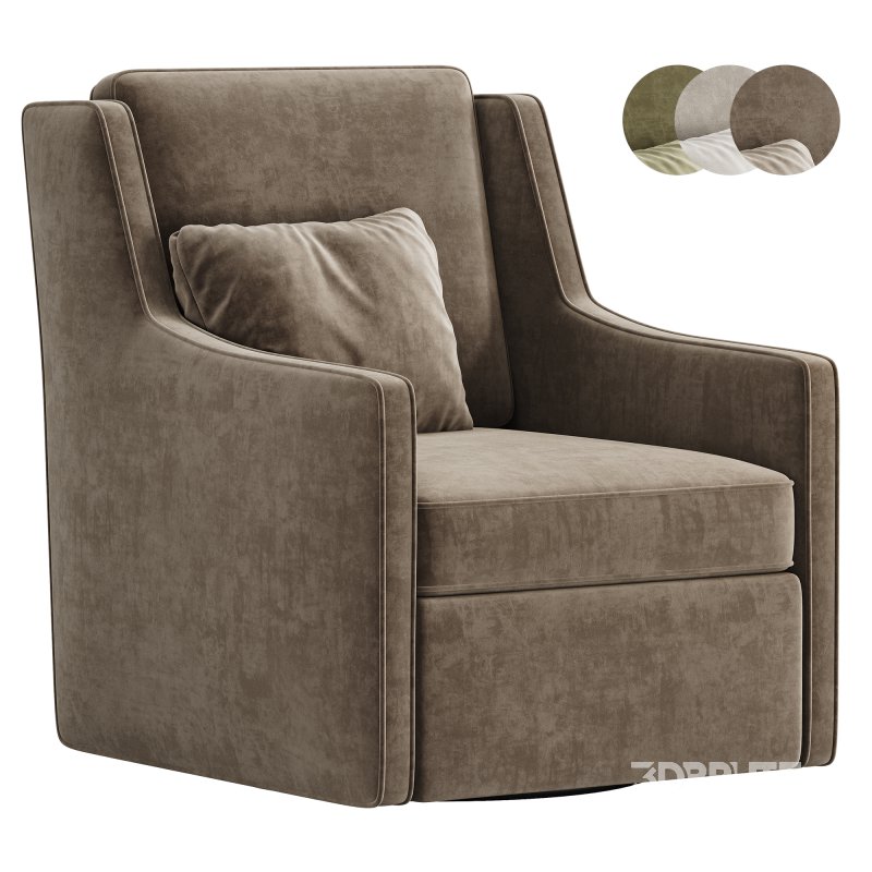 Brooksville Upholstered Swivel Armchair Image 3