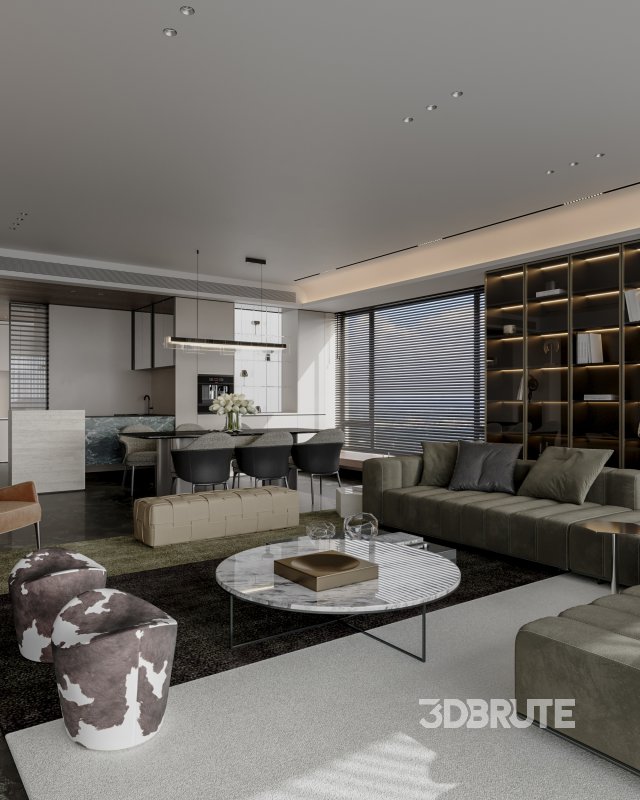 Modern living and dining room Image 3