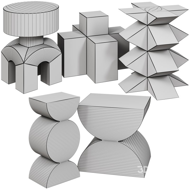 Studio Brancusi Sculptural Side Tables Matte Steel Customizable by 1stDibs Image 5