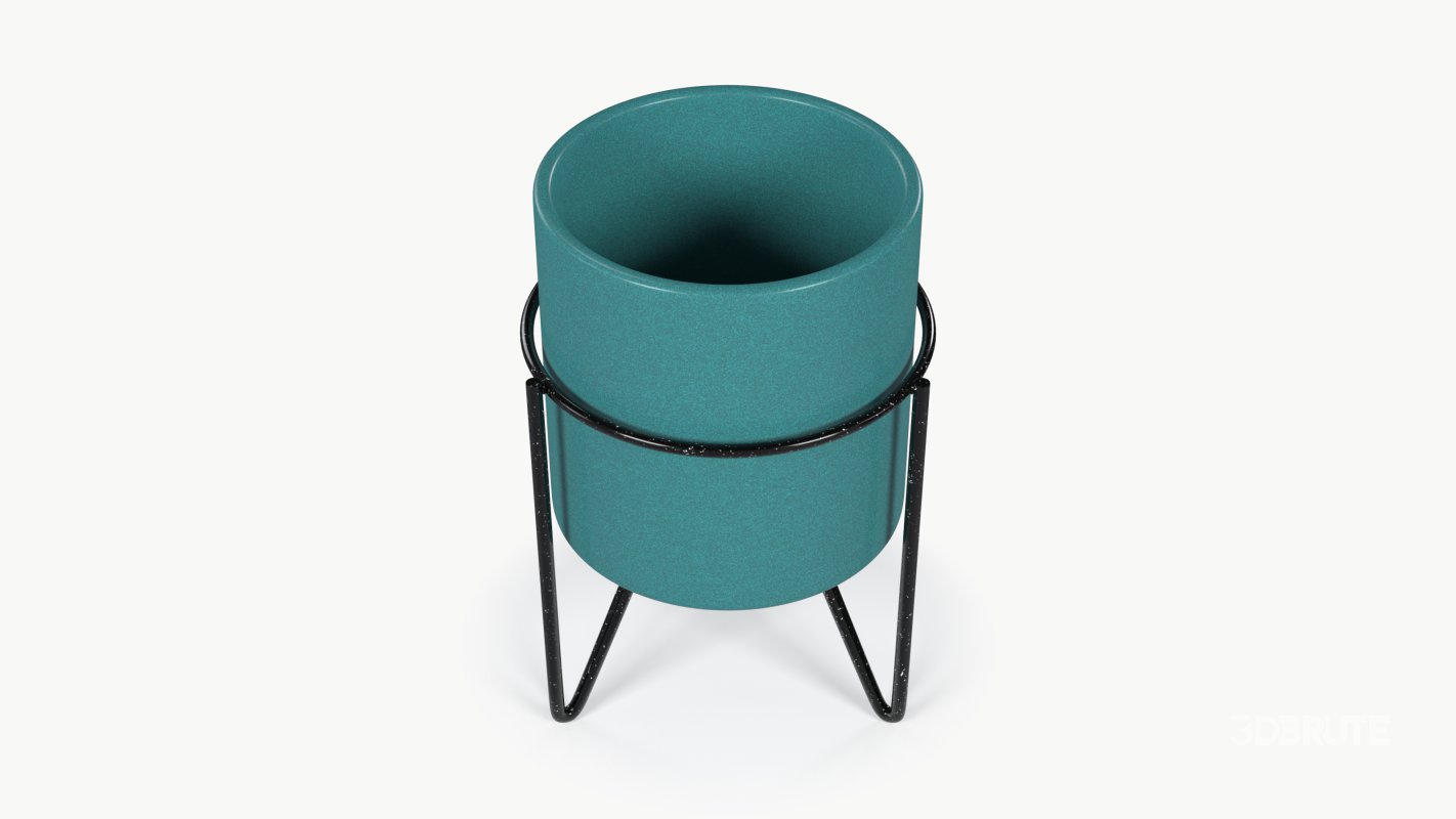 Turquoise Ceramic Pot Image 4