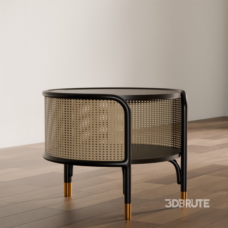 Round Rattan Side Table Image 2