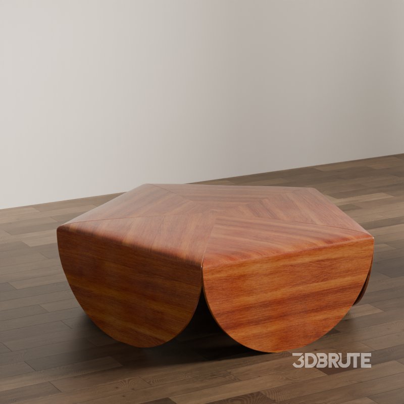 Sculptural Wooden Coffee Table Image 5