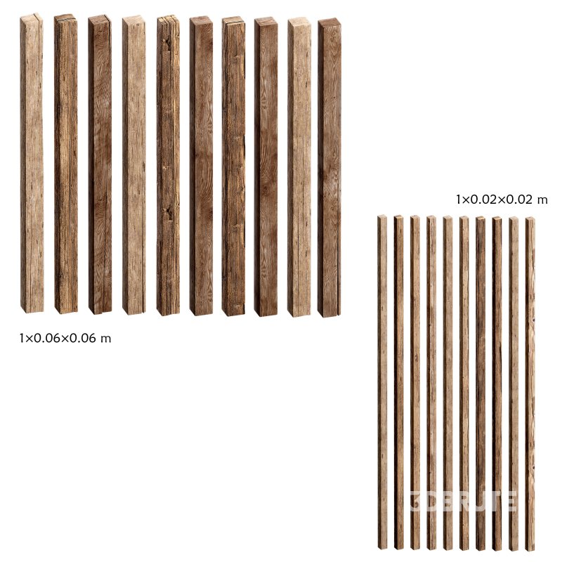 Wooden Plank & Beam Vol.02 – Medieval 3D Asset Pack/Low Poly/Game Ready Image 3