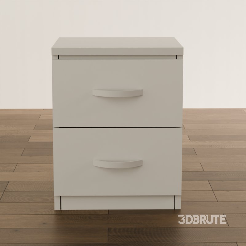 Modern White 2-Drawer Cabinet Image 4