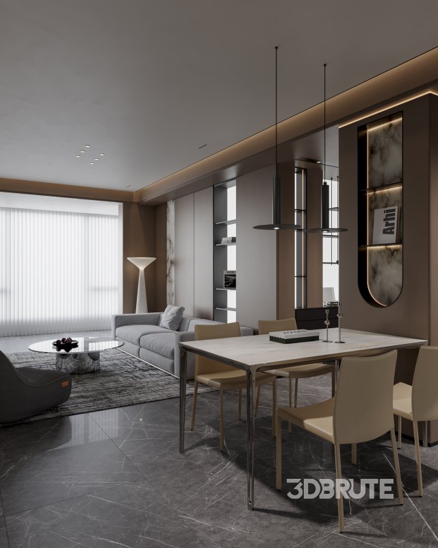 Modern living and dining room Image 2