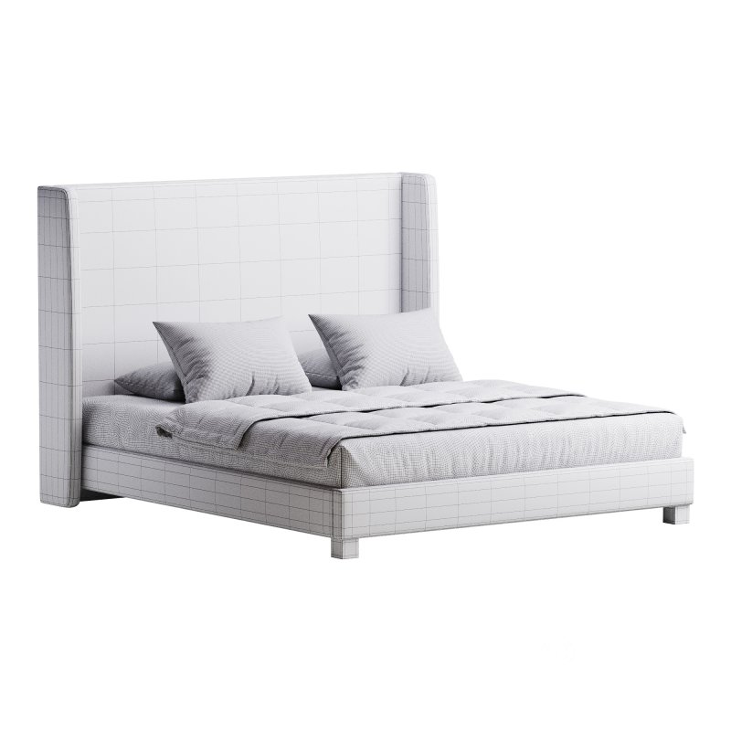 Wingback Smoke Velvet Bed Image 7