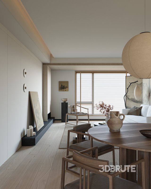 Chinese style living room and dining room Image 7