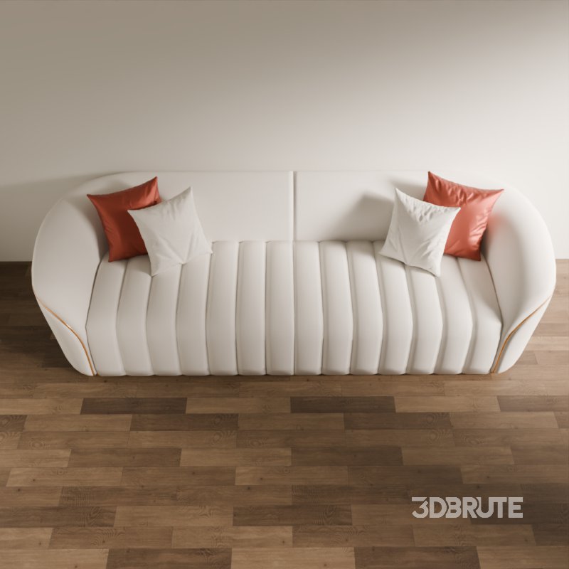 Contemporary Fluted Back Sofa Image 5
