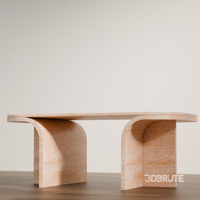 Modern Curved Wooden Coffee Image 5