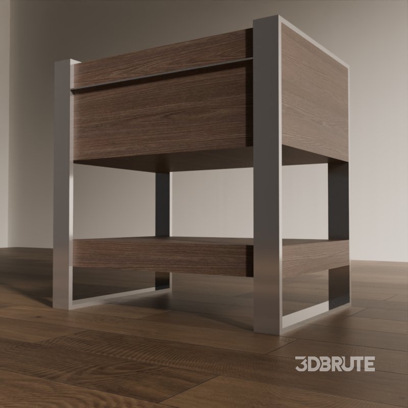 Sleek Wooden Nightstand Image 2