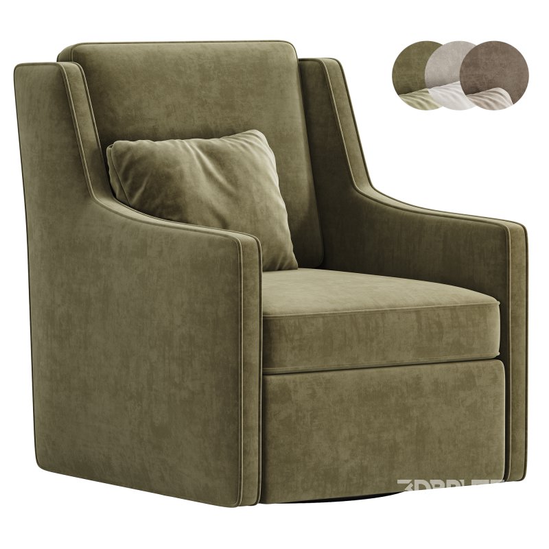 Brooksville Upholstered Swivel Armchair Image 2