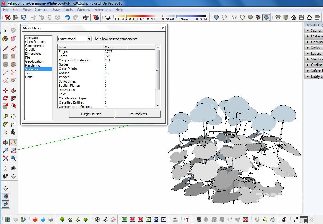Pelargonium-Geranium-White-LowPoly Image 2