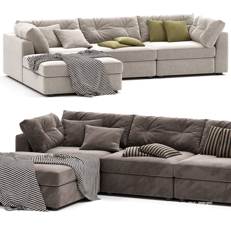 Sohla 4 Piece L Shaped Grey Boucle Sectional Sofa Image 2