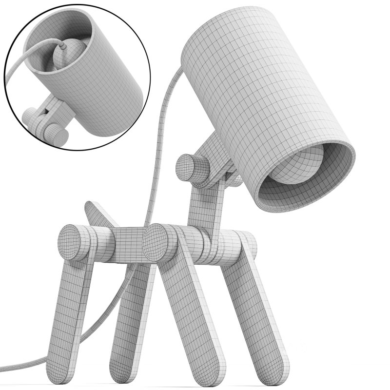 Dog Shaped Bamboo LED Desk Lamp Image 4