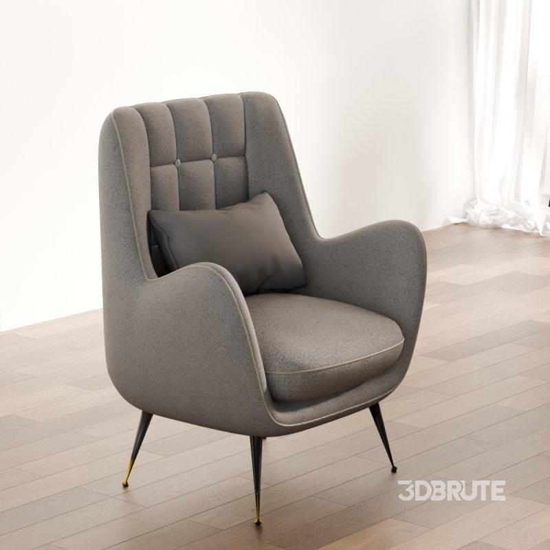 Mid-Century Modern High-Back Armchair Image 5