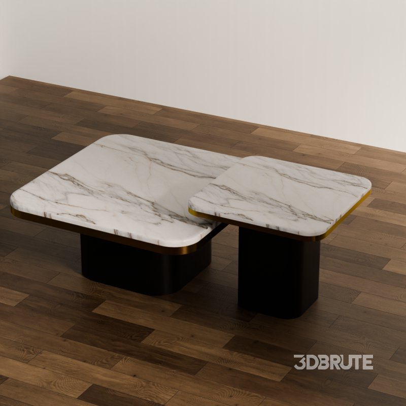 Modern Marble Coffee Table Set Image 1