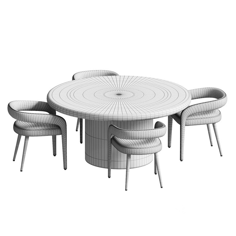 Kaya Round Table and Syrah Dining Chair set Image 2