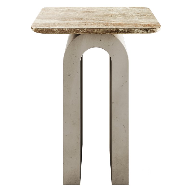 Aspen Sculptural Marble-Top Side Table by Anthropologie in White Image 2