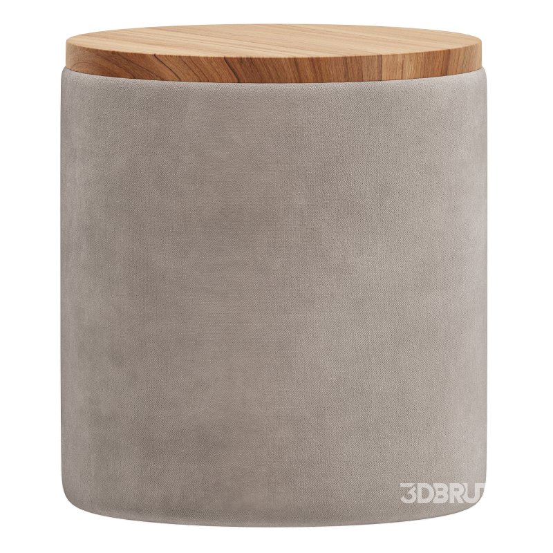 Boucle Upholstered Storage Ottoman Image 3