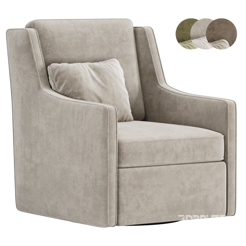 Brooksville Upholstered Swivel Armchair Image 1