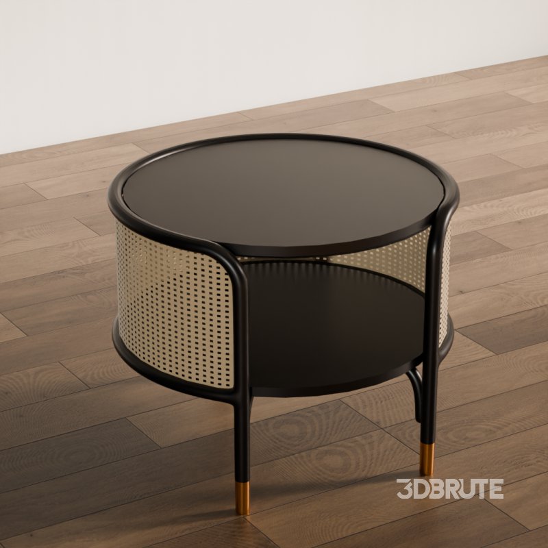 Round Rattan Side Table Image 3