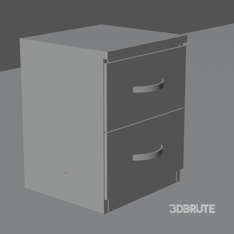 Modern White 2-Drawer Cabinet Image 3