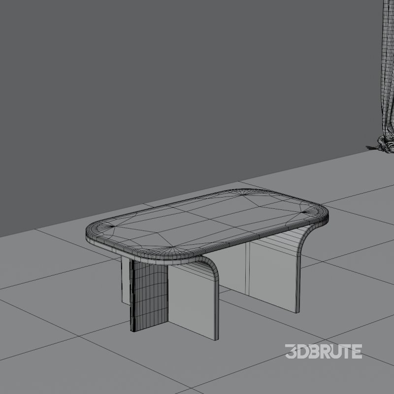 Modern Curved Wooden Coffee Image 1