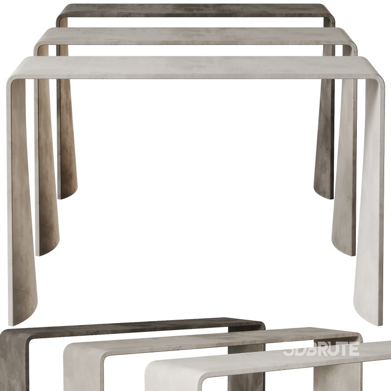 Tadao Alto Concrete Contemporary Console Image 4